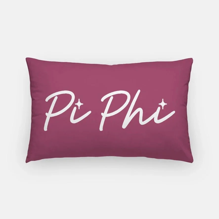 Pi Phi Script Lumbar Throw Pillow