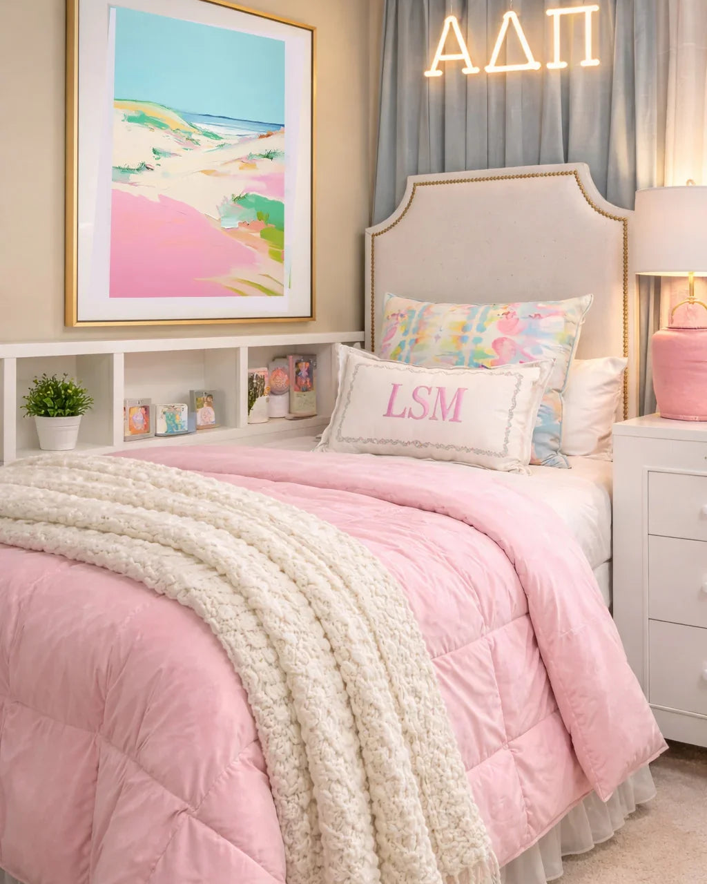 Pink Dunes Abstract Coastal Print | Wall Art | Dorm Decor