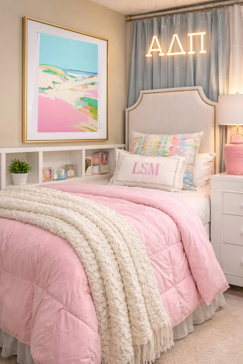 Pink Dunes Abstract Coastal Print | Wall Art | Dorm Decor