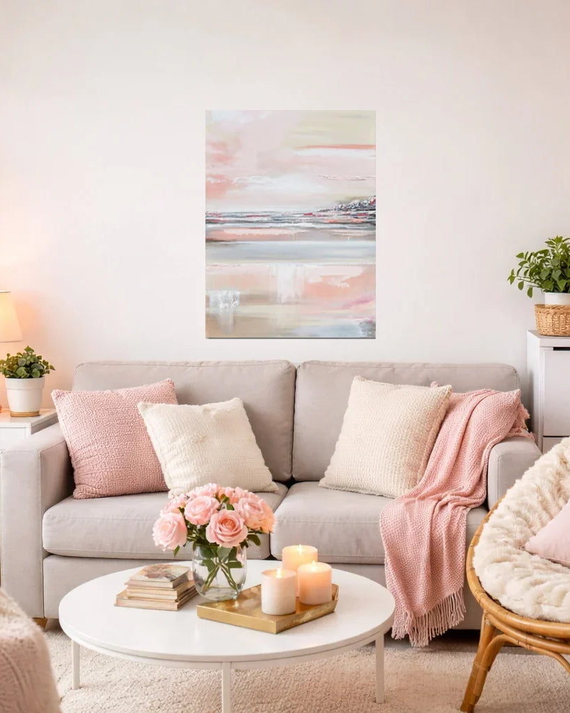 "Romantic Impressions" GICLEE PRINT Coastal Abstract Art Print | Canvas