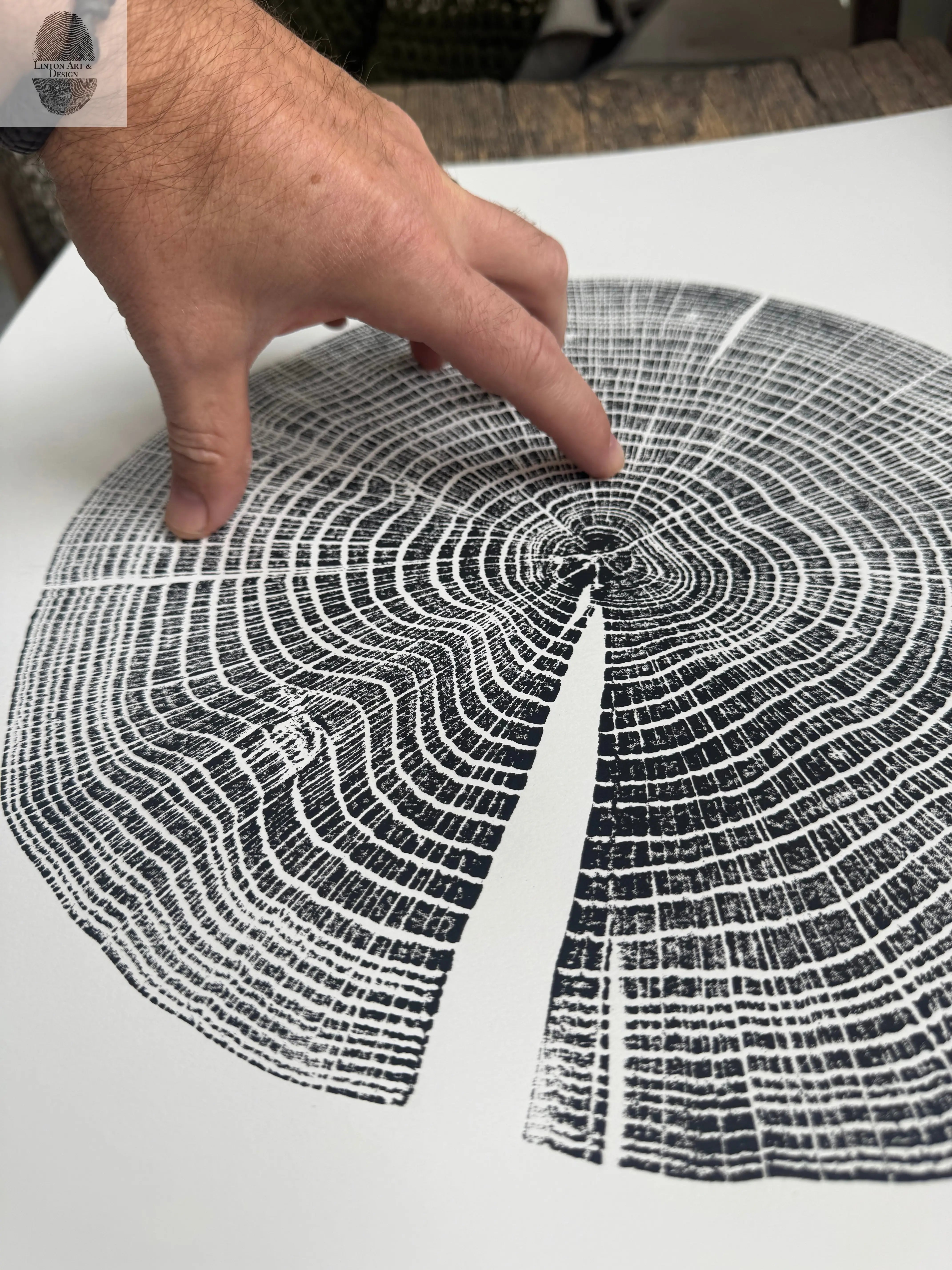 Red Oak Tree Ring Print – Spartanburg County, SC – 18x24 | Wall Art | Campus Greek Fit