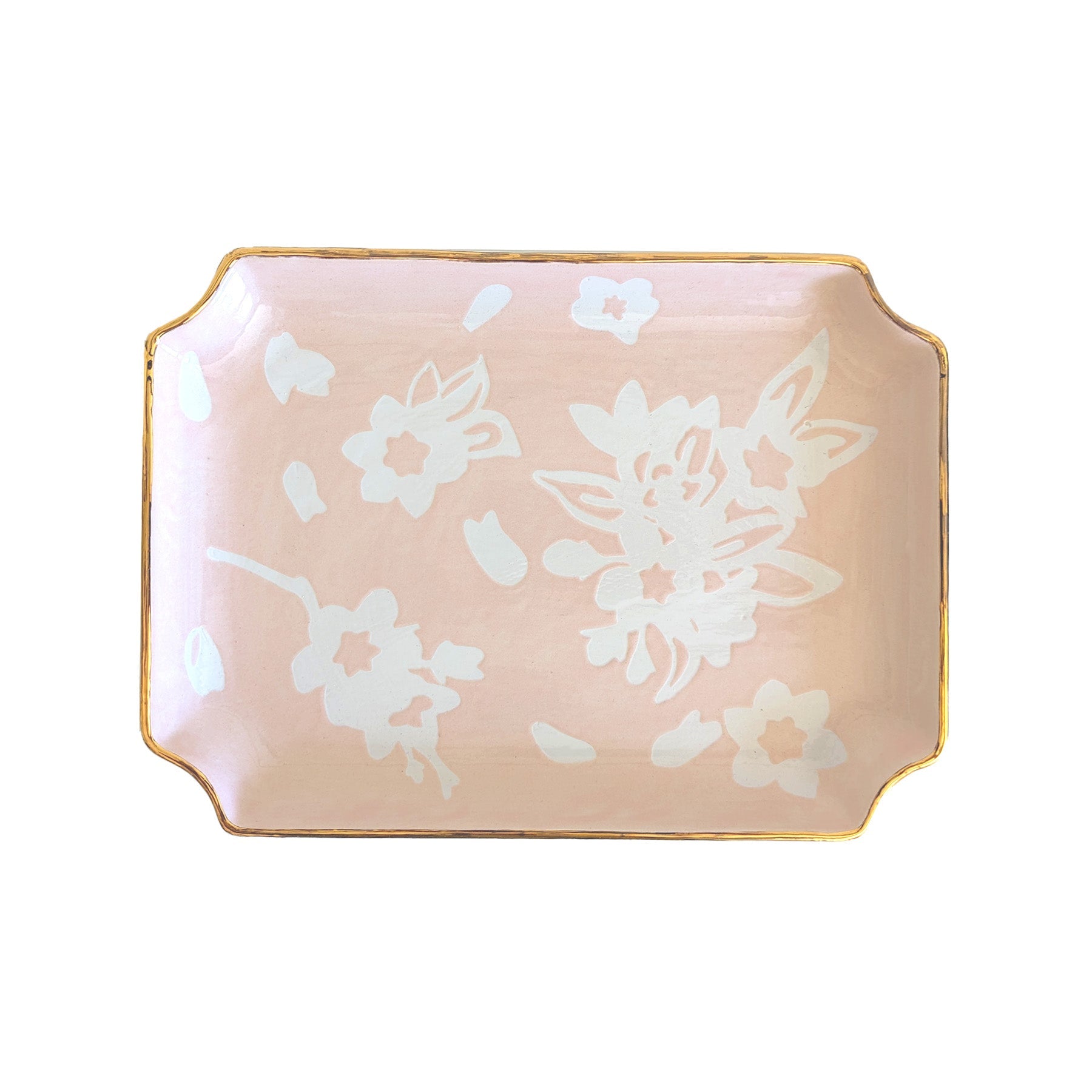 Sakura Trays with Gold Accent