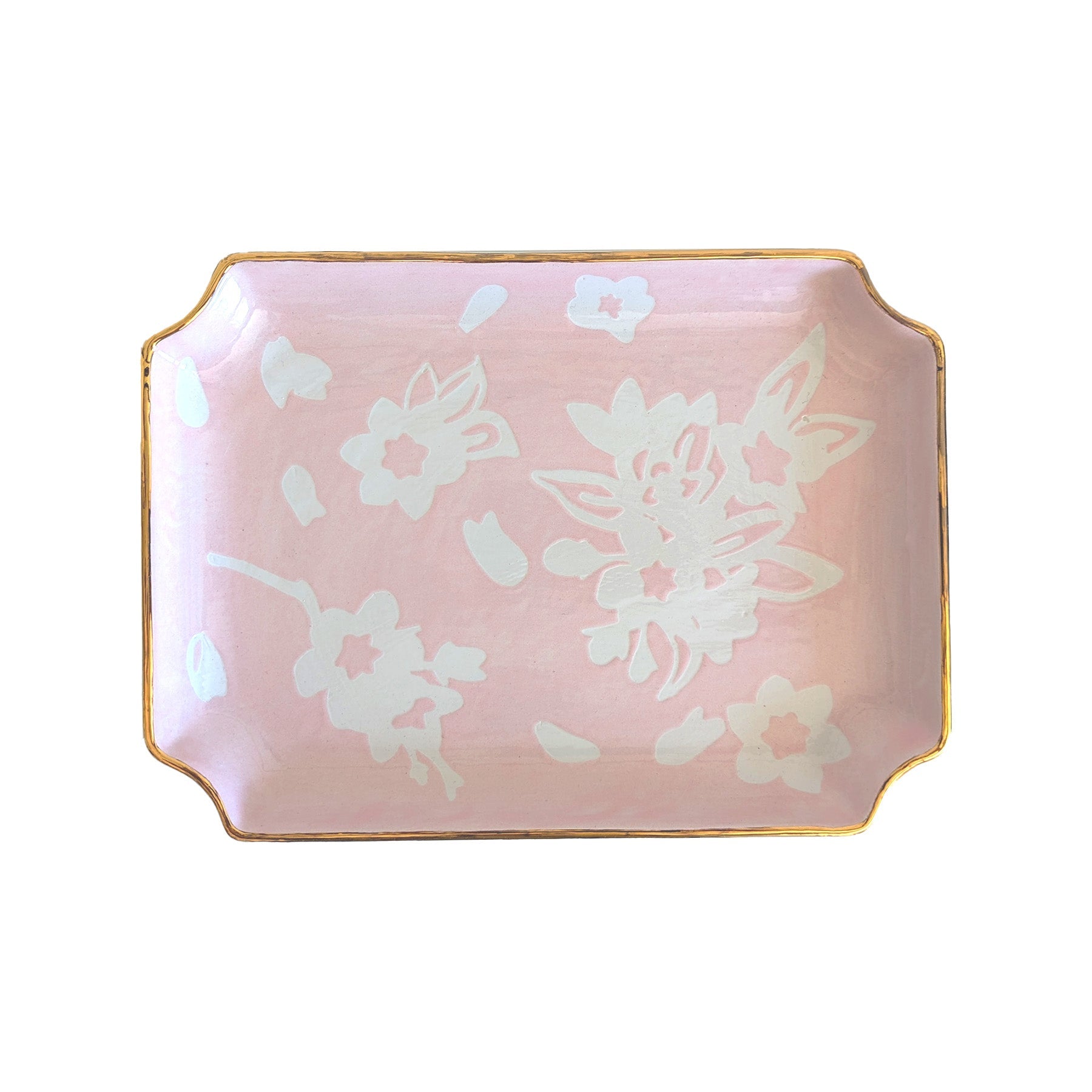 Sakura Trays with Gold Accent