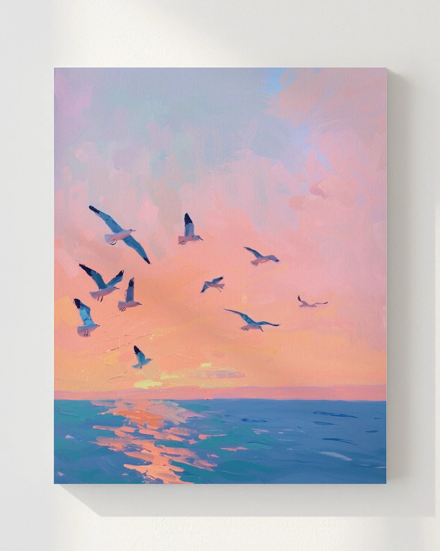 Gulls at Sunset Art Print | Coastal Dorm Decor | Wall Art - Campus Greek Fit