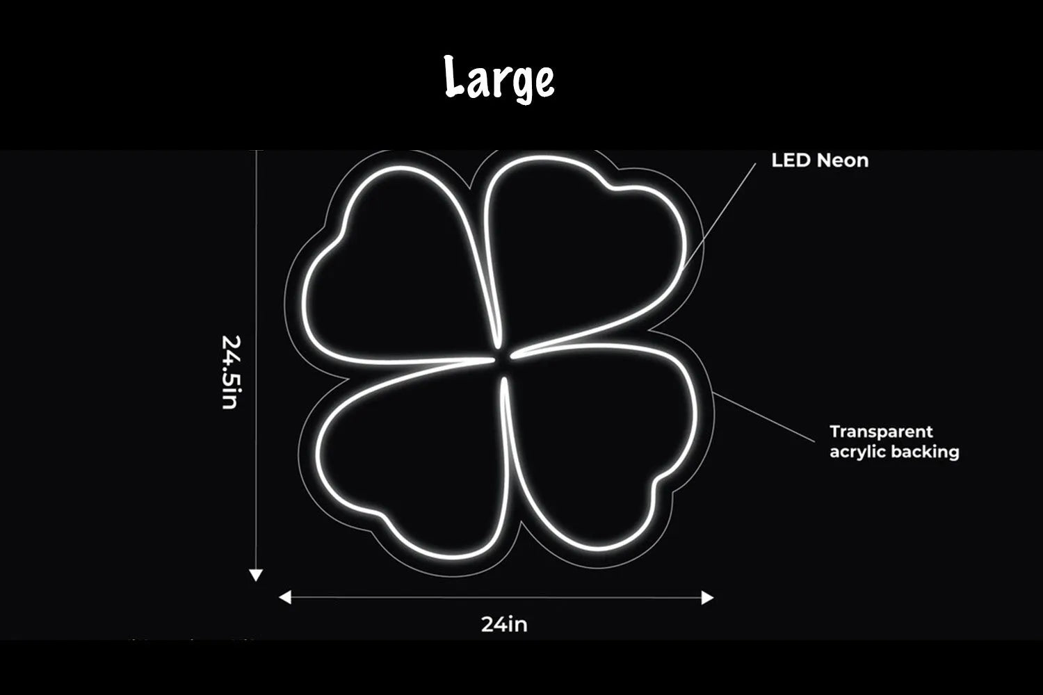 Four Leaf Clover LED Neon Sign w/ Dimmer Neon Signs