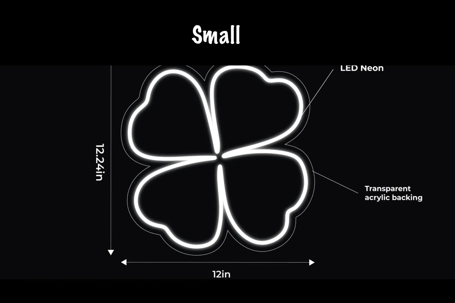 Four Leaf Clover LED Neon Sign w/ Dimmer Neon Signs