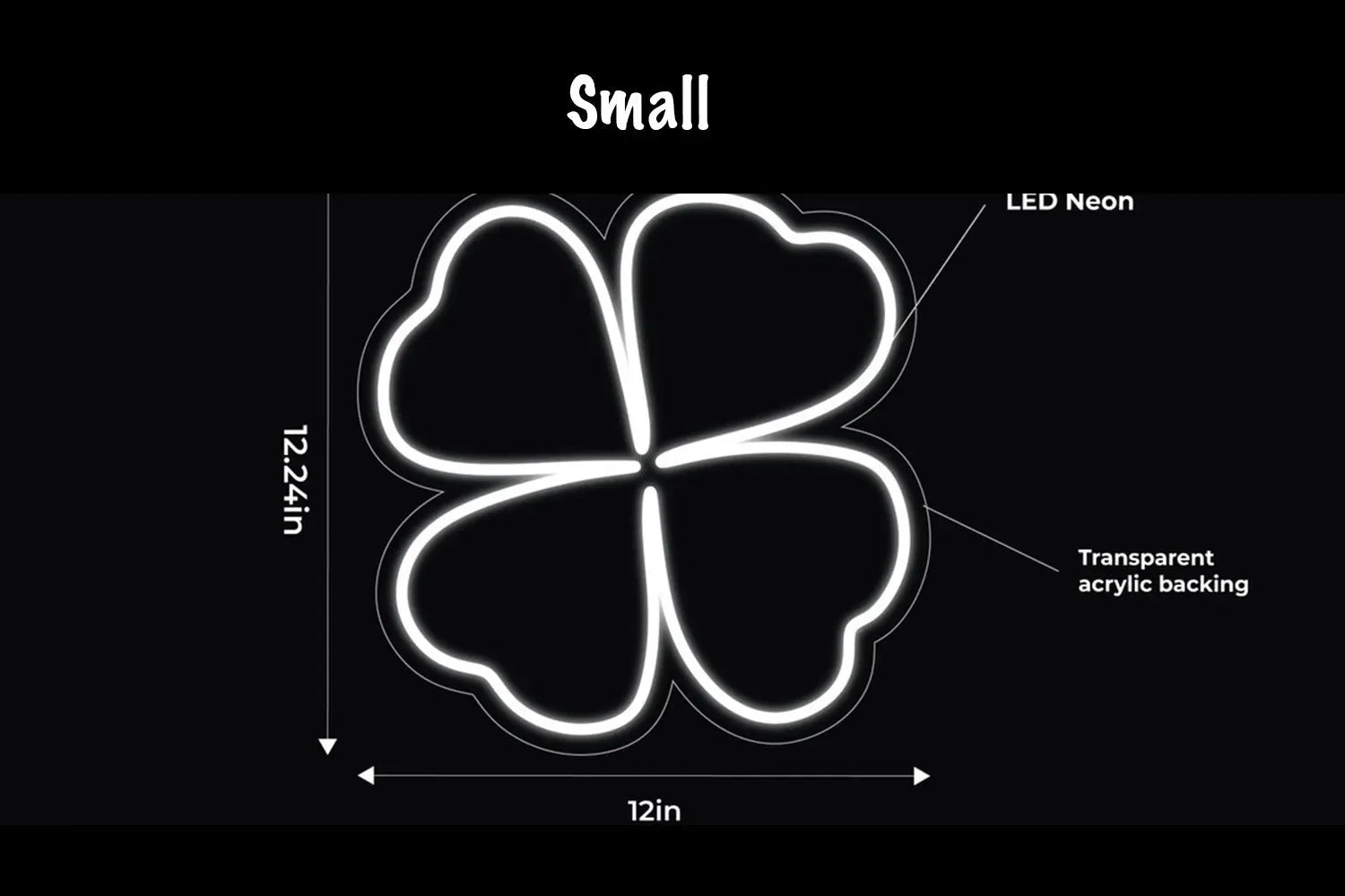 Four Leaf Clover LED Neon Sign w/ Dimmer Neon Signs