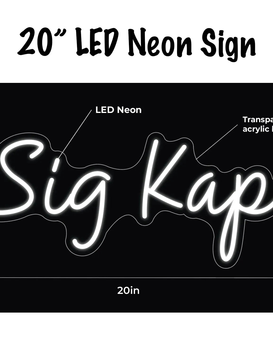 Sig Kap LED Neon Script Sign w/ Dimmer Neon Signs