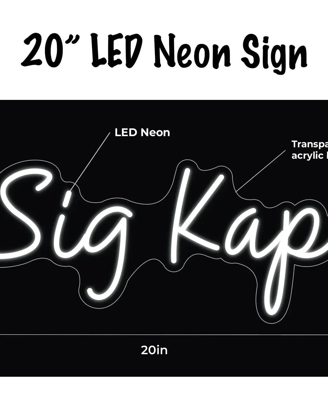 Sig Kap LED Neon Script Sign w/ Dimmer Neon Signs