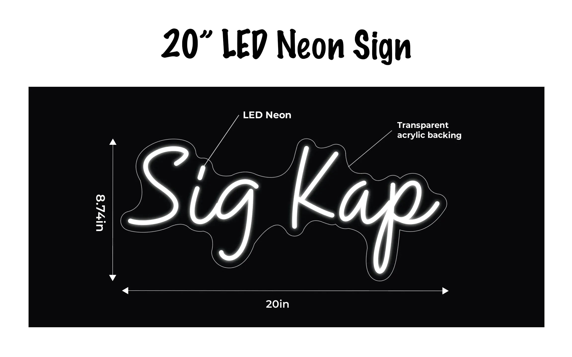 Sig Kap LED Neon Script Sign w/ Dimmer Neon Signs