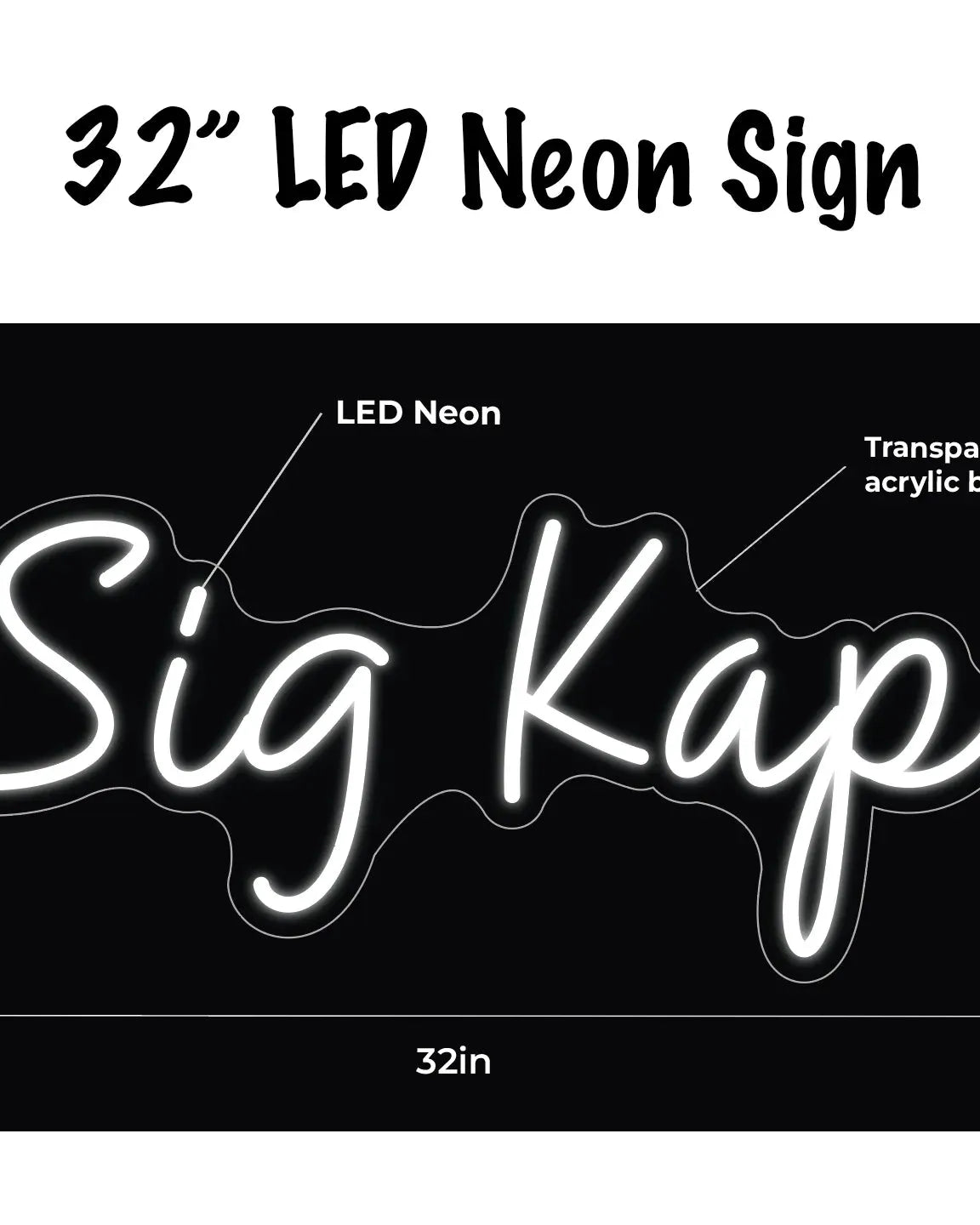 Sig Kap LED Neon Script Sign w/ Dimmer Neon Signs