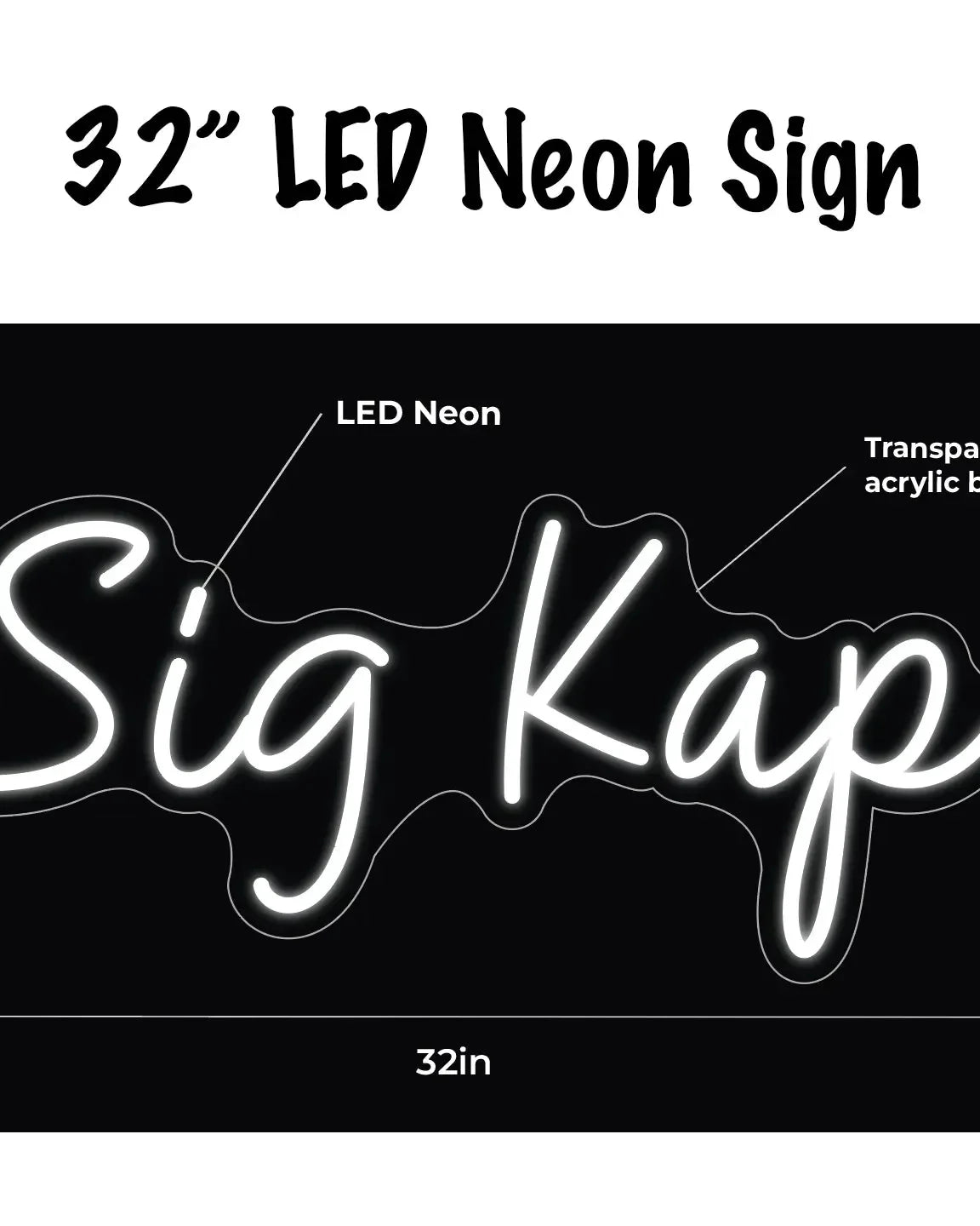Sig Kap LED Neon Script Sign w/ Dimmer Neon Signs