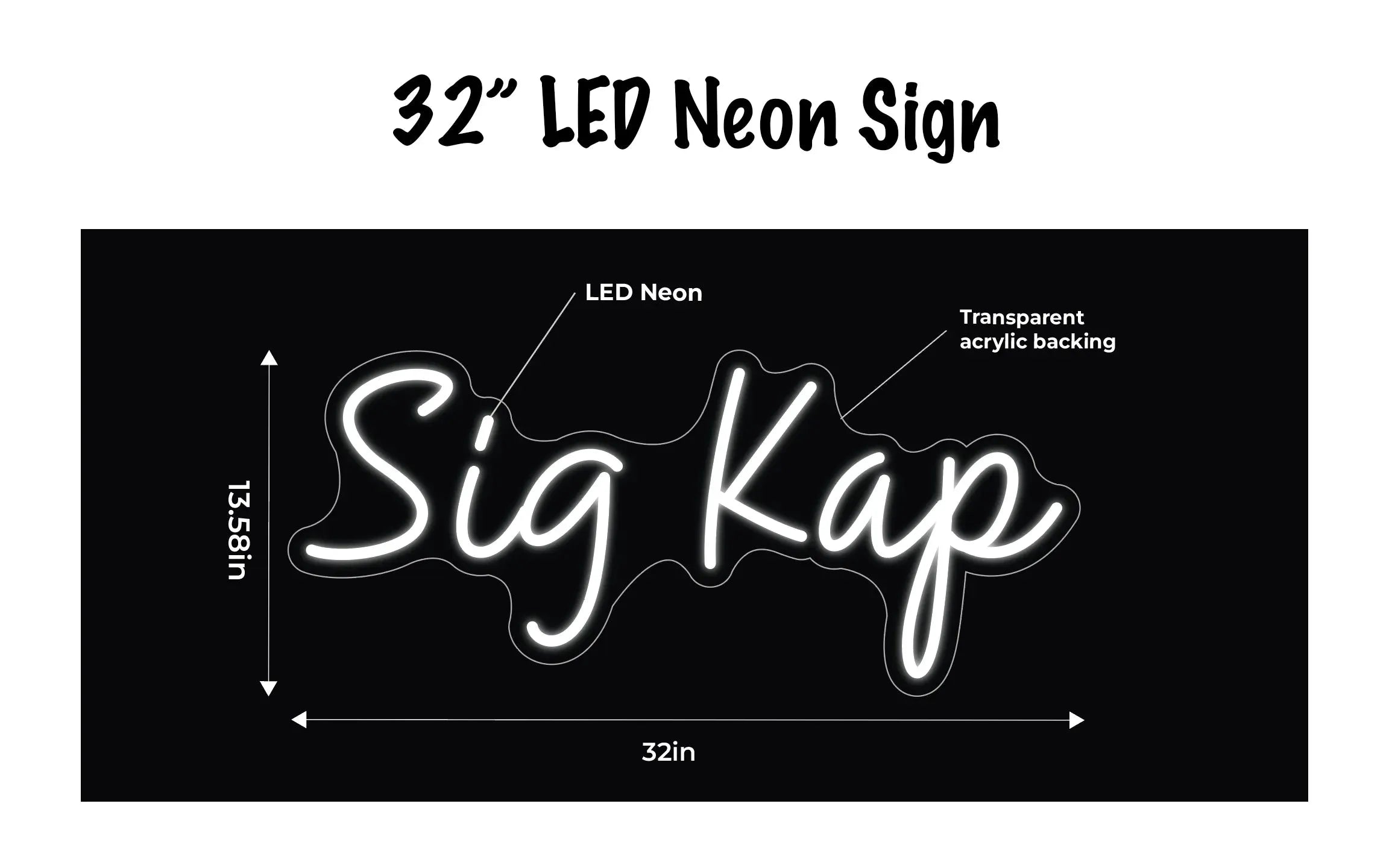 Sig Kap LED Neon Script Sign w/ Dimmer Neon Signs