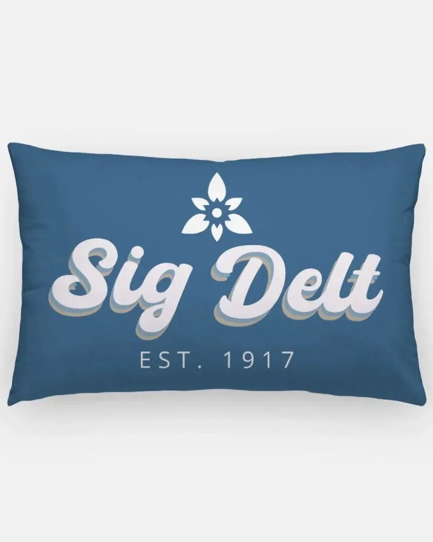 Sig Delt Lumbar Throw Pillow Cover - Retro Pillow Covers