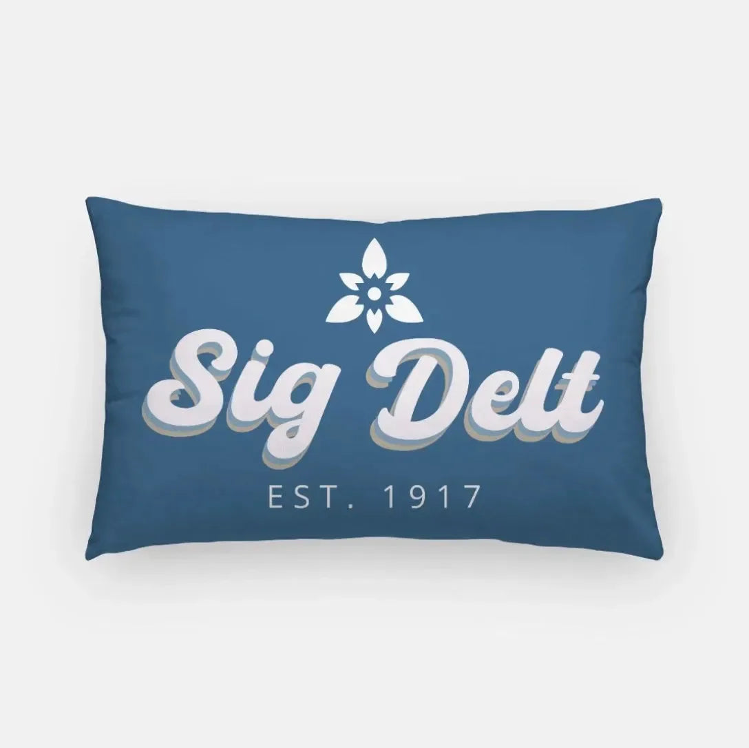 Sig Delt Lumbar Throw Pillow Cover - Retro Pillow Covers