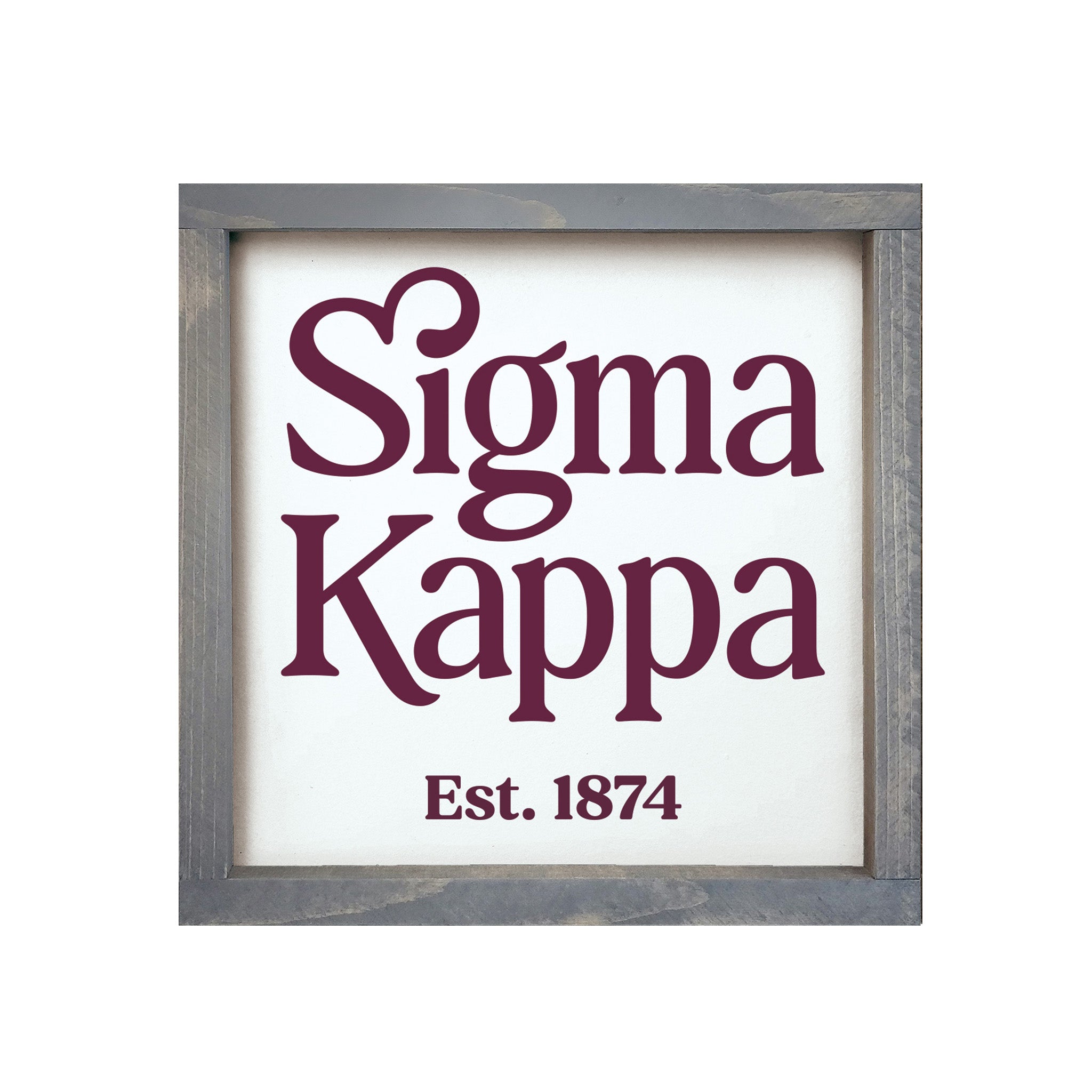 Sigma Kappa 12x12 Traditional Wood Framed Sign | Sig Kap Wall Art