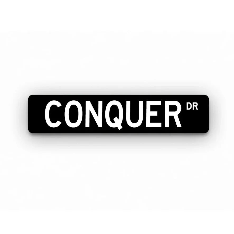 Sigma Chi Conquer Metal Street Sign