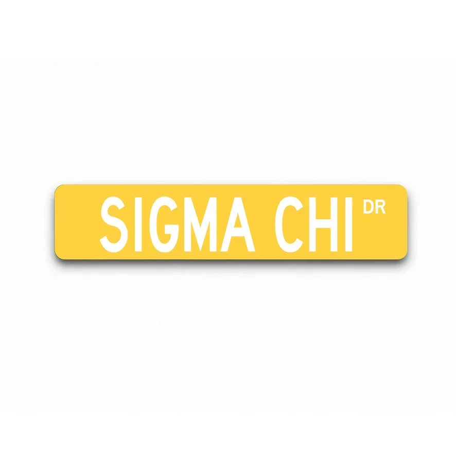 Sigma Chi Metal Street Sign | Custom College Fraternity Dorm Decor