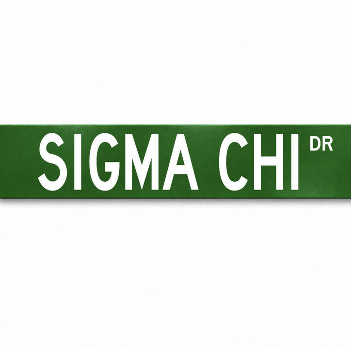 Sigma Chi Metal Street Sign | Custom College Fraternity Dorm Decor