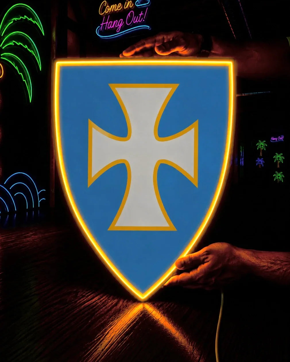 Sigma Chi Shield UV Print LED Neon Sign w/ Dimmer | Dorm Wall Art