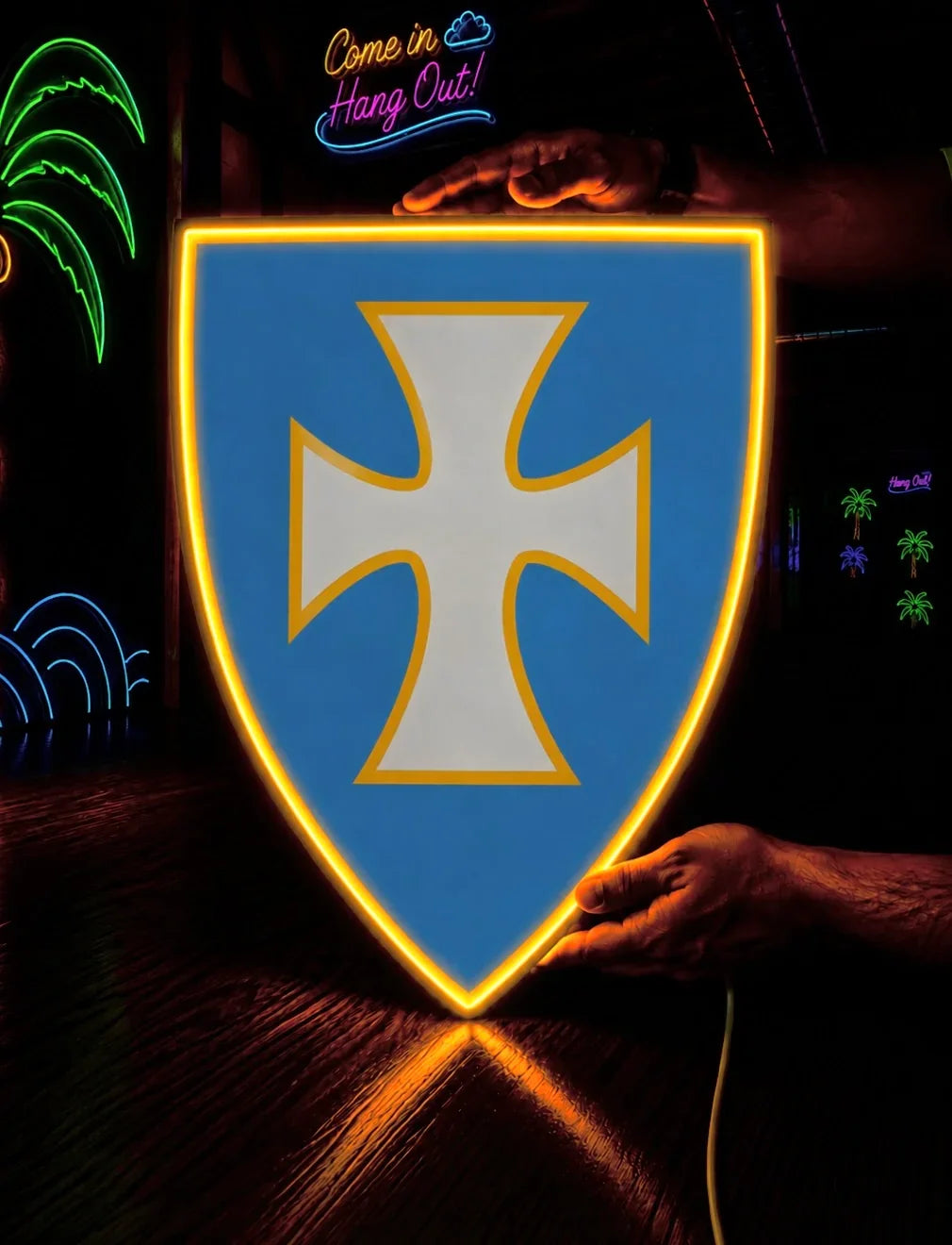 Sigma Chi Shield UV Print LED Neon Sign w/ Dimmer | Dorm Wall Art