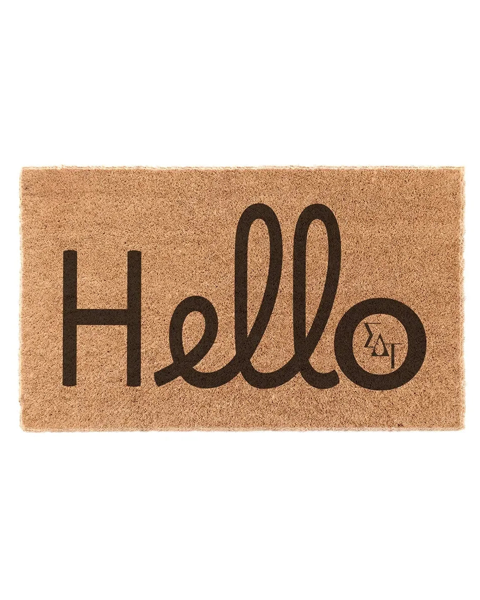 Sigma Delta Tau Coir Doormat - Hello Door Mats