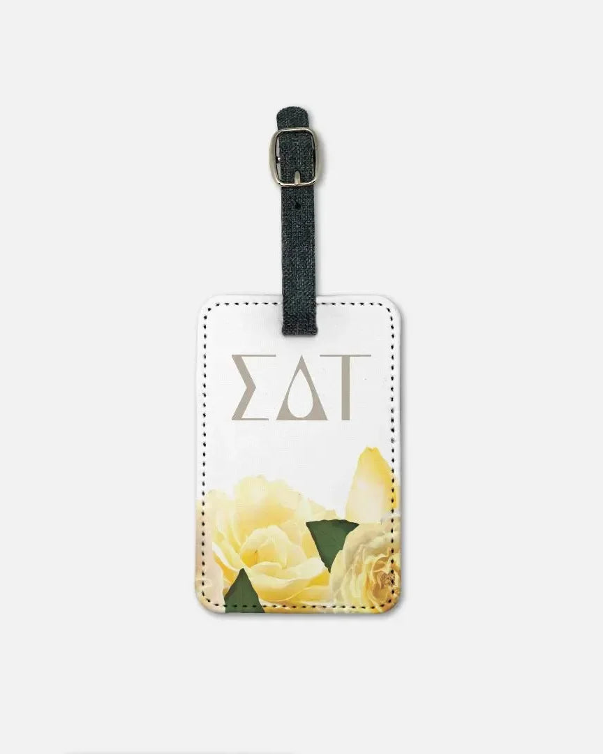 Sigma Delta Tau (Set of 2 ) Luggage Tags - Yellow Roses Luggage Tags
