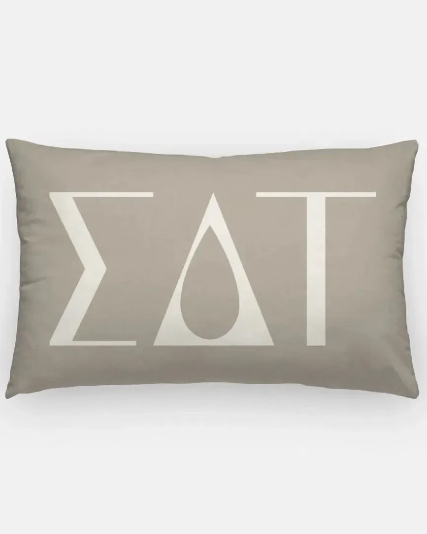 Sigma Delta Tau Lumbar Pillow - Knockout Greek Letters Cafe Au Lait