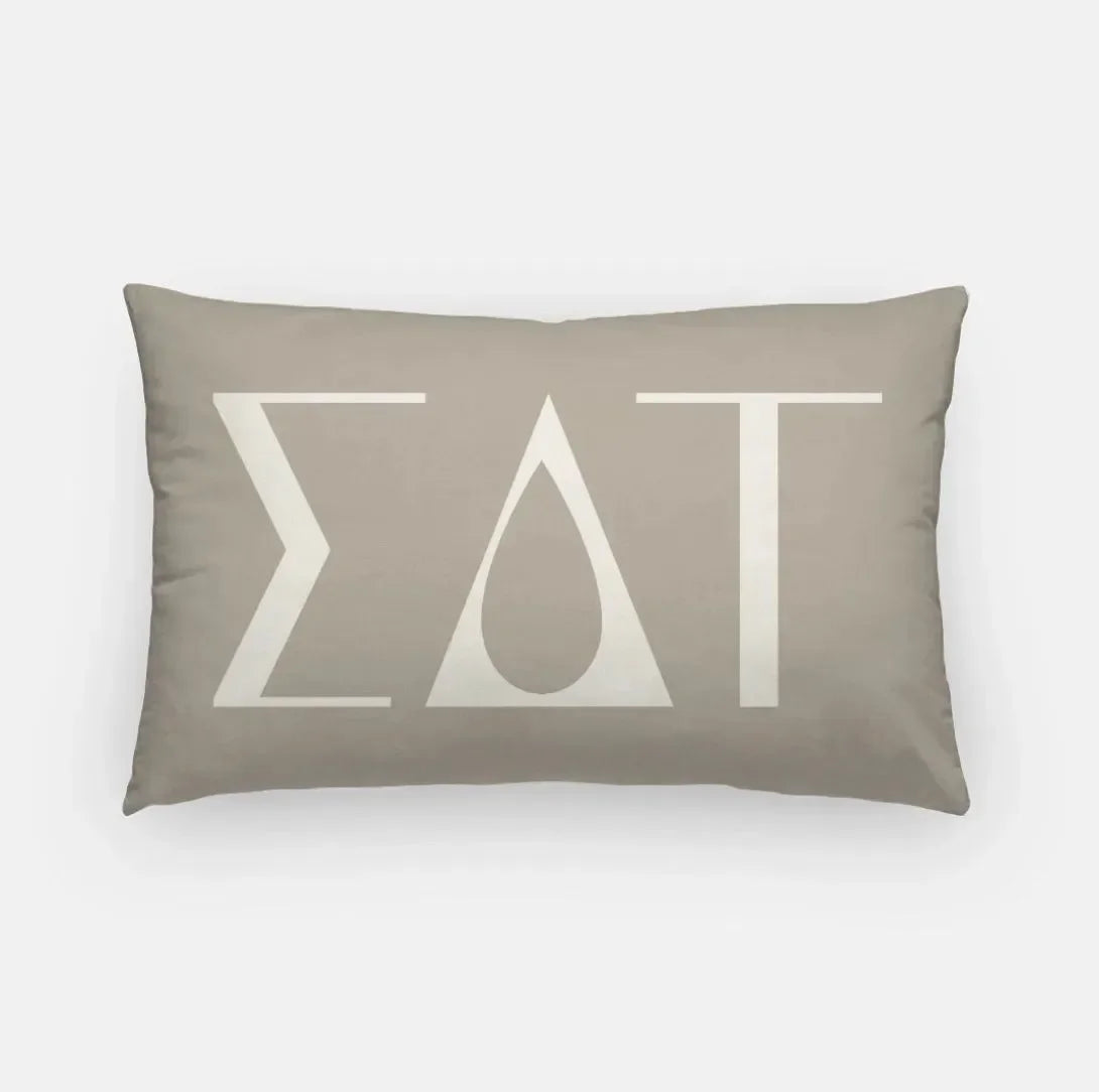 Sigma Delta Tau Lumbar Pillow - Knockout Greek Letters Cafe Au Lait