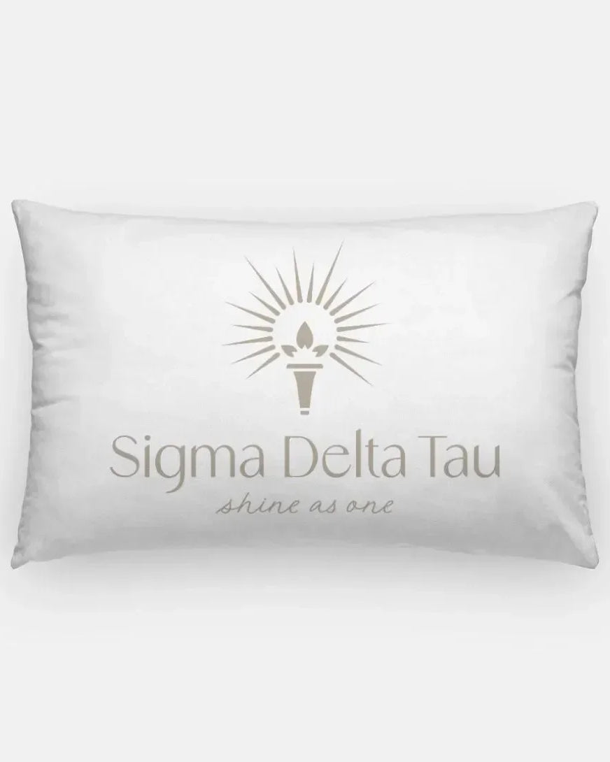 Sigma Delta Tau Lumbar Pillow White Cafe