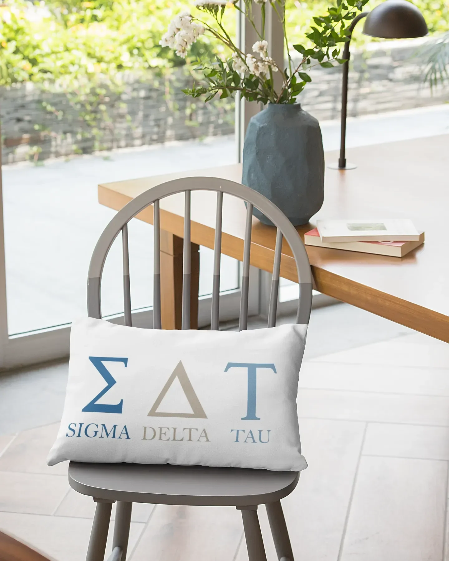 Sigma Delta Tau Lumbar Throw Pillow Cover - Greek Letters Pillow Covers