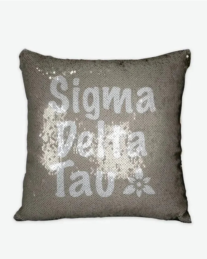 Sigma Delta Tau Sequin Pillow Cover