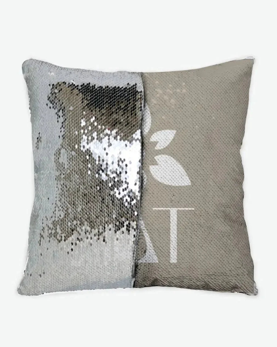 Sigma Delta Tau Sequin Pillow Cover - Droplet Tea Rose Cafe Pillow Covers