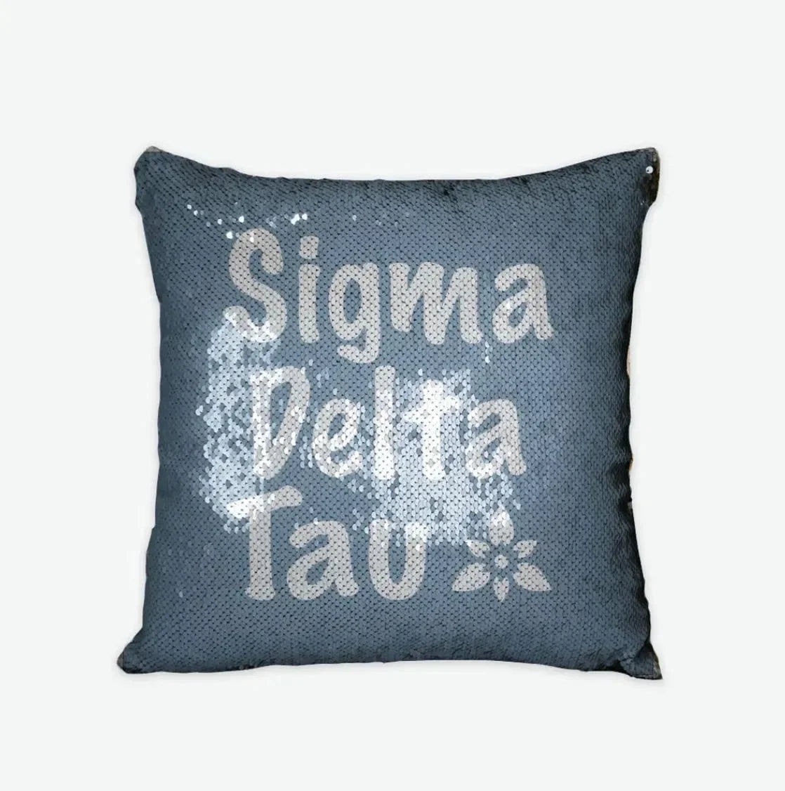 Sigma Delta Tau Sequin Pillow Cover Droplet Blue