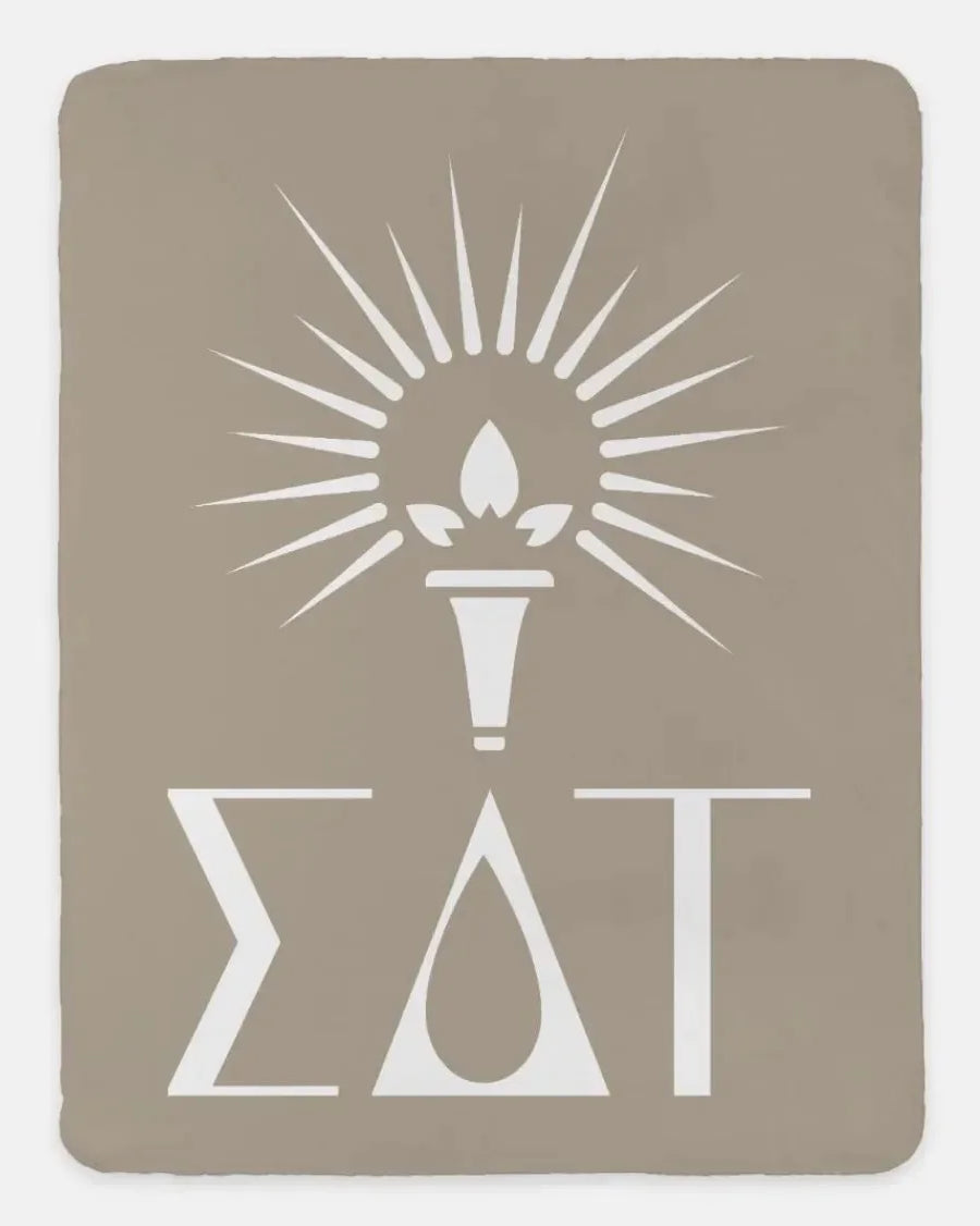 Sigma Delta Tau XL 60x80 Sherpa Throw Blanket Cafe Au Lait Throw Blankets