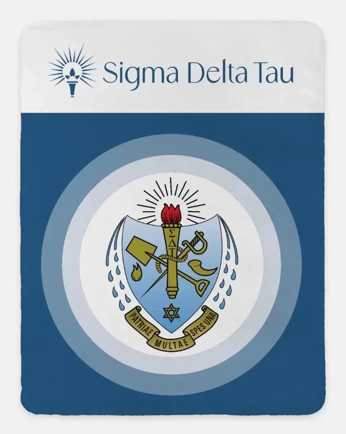 Sigma Delta Tau XL 60x80 Sherpa Throw Blanket - Crest Throw Blankets
