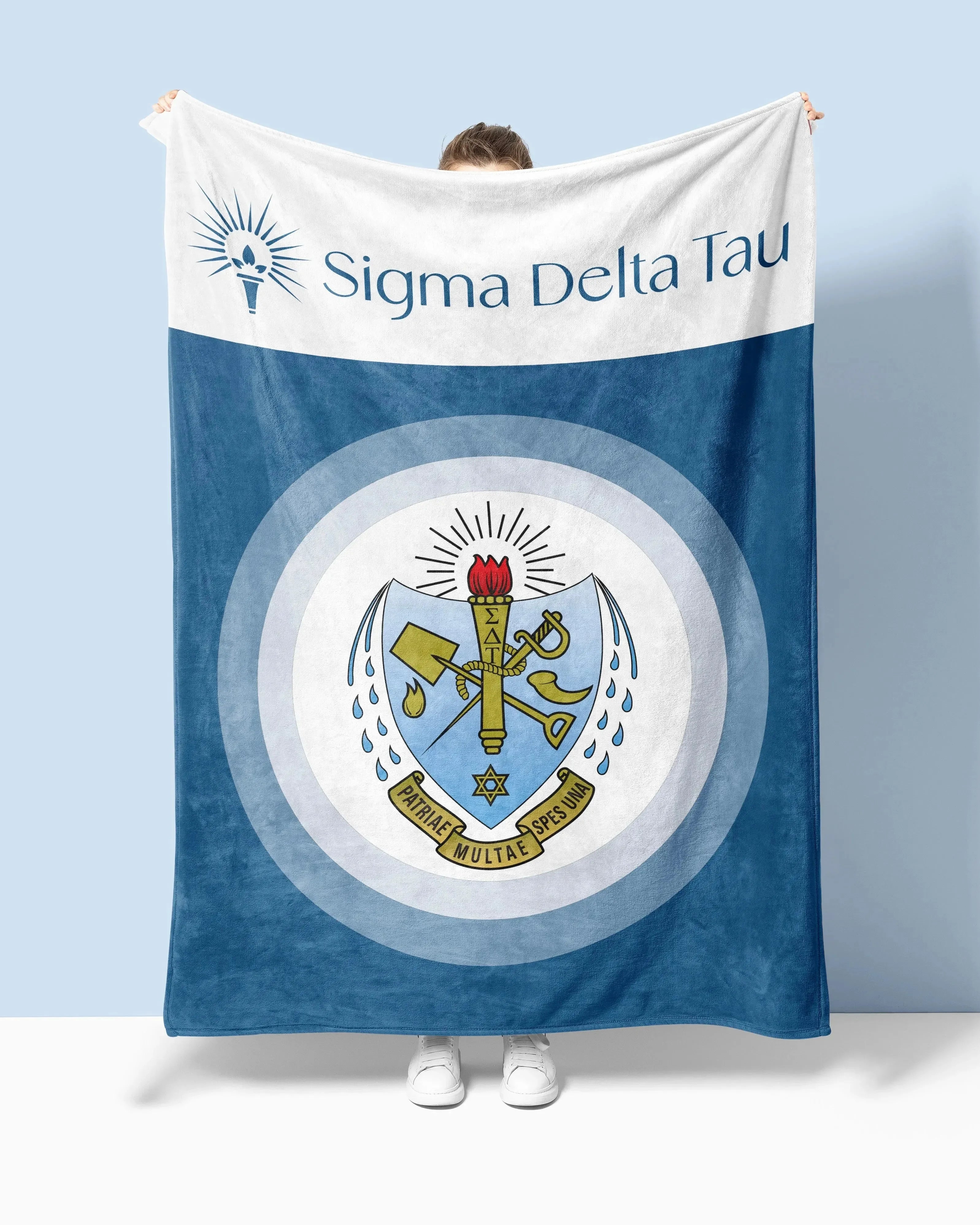 Sigma Delta Tau XL 60x80 Sherpa Throw Blankets - Crest