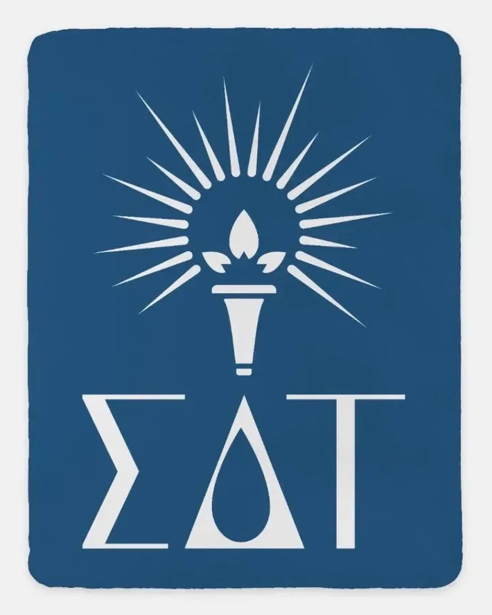 Sigma Delta Tau XL 60x80 Sherpa Throw Blanket Old Blue