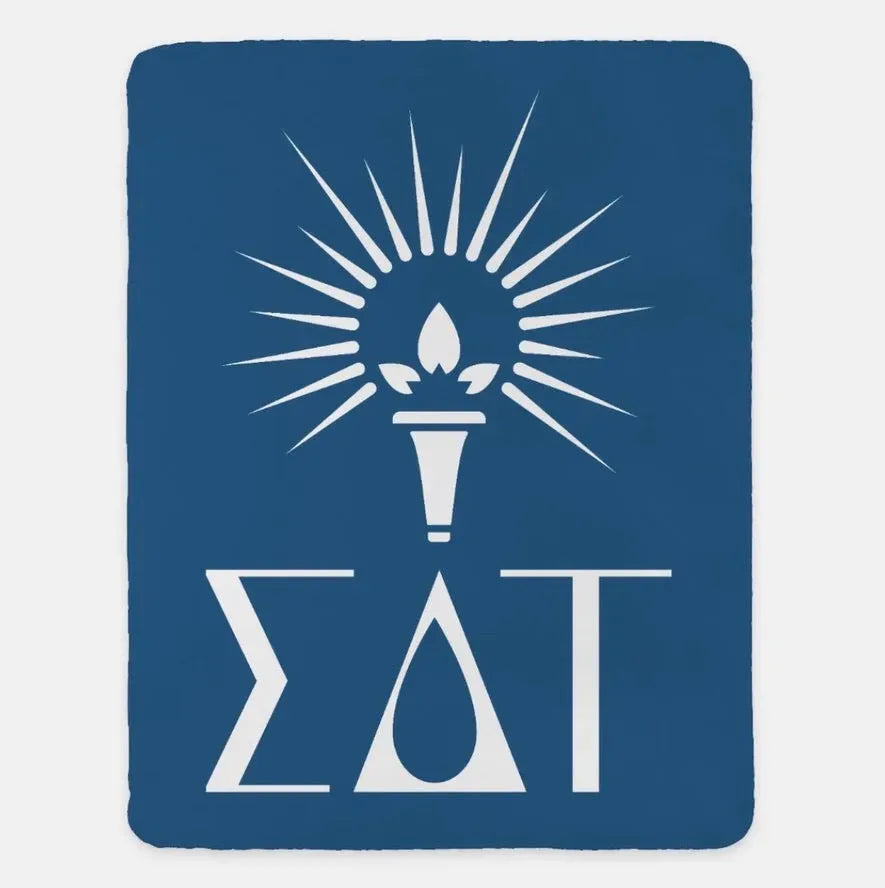 Sigma Delta Tau XL 60x80 Sherpa Throw Blanket Old Blue