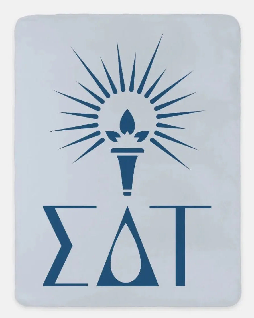 Sigma Delta Tau XL 60x80 Sherpa Throw Blanket Powder Blue