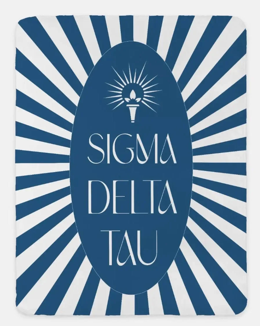 Sigma Delta Tau XL 60x80 Sherpa Throw Blanket - Starburst Old Blue Throw Blankets