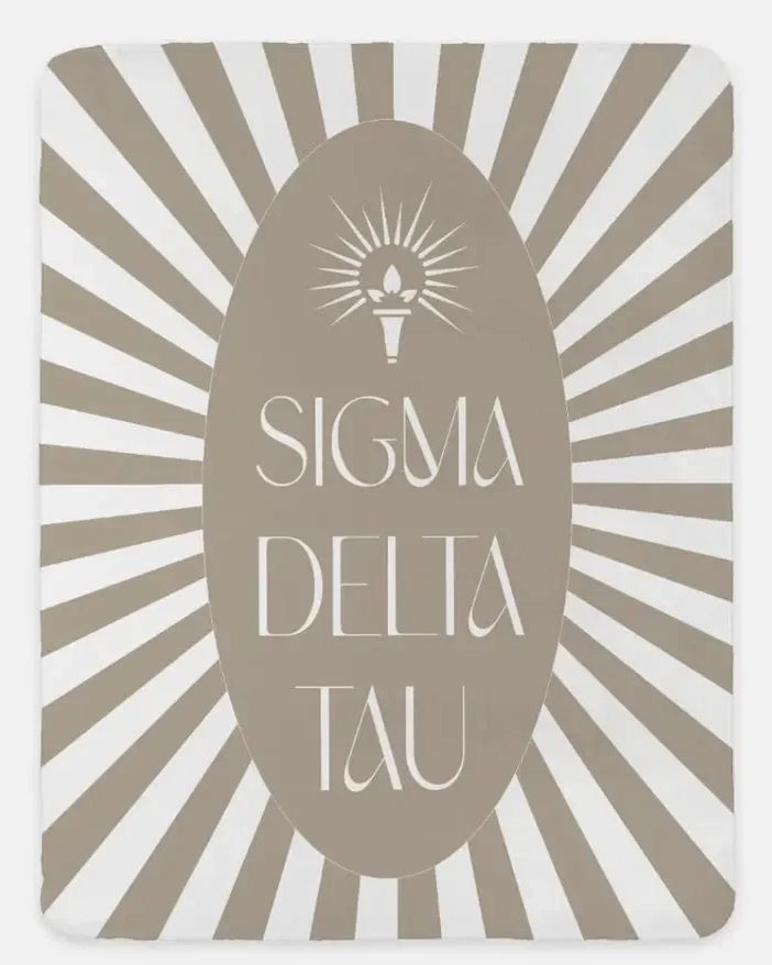 Sigma Delta Tau XL 60x80 Sherpa Throw Blanket - Starburst Cafe Throw Blankets