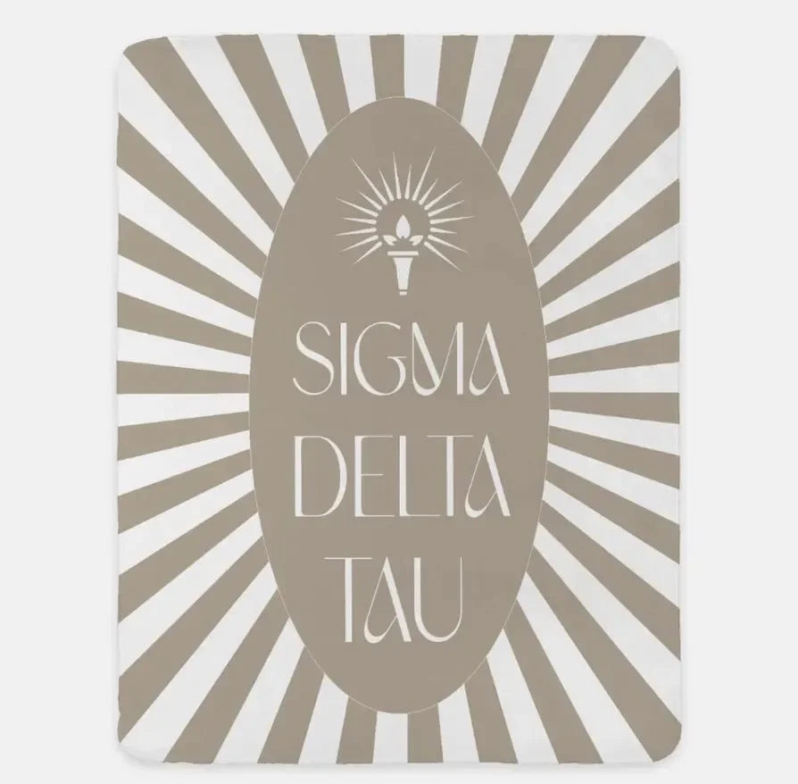 Sigma Delta Tau XL 60x80 Sherpa Throw Blanket - Starburst Cafe Throw Blankets