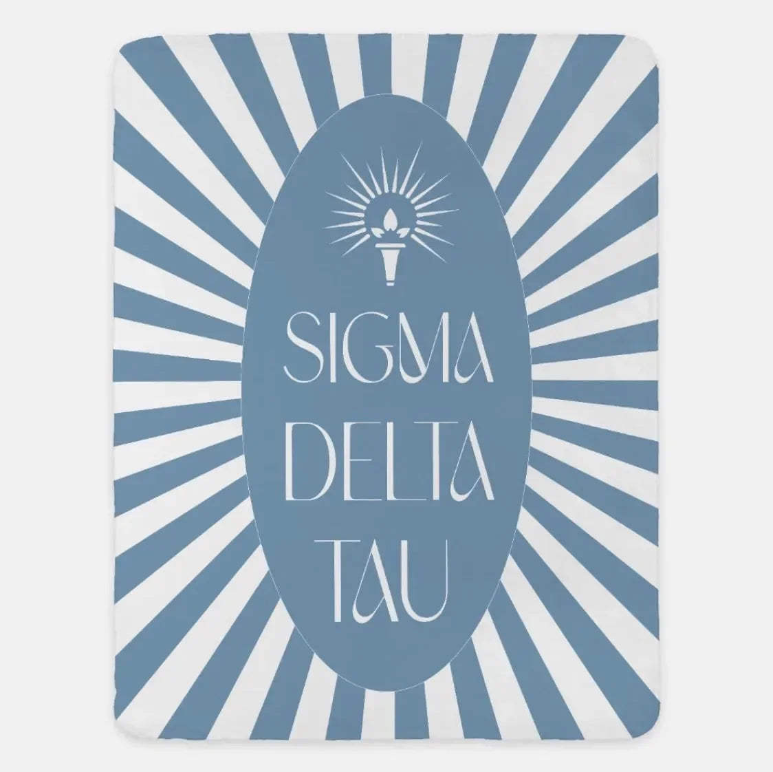 Sigma Delta Tau XL 60x80 Sherpa Throw Blanket - Starburst Droplet Blue Throw Blankets
