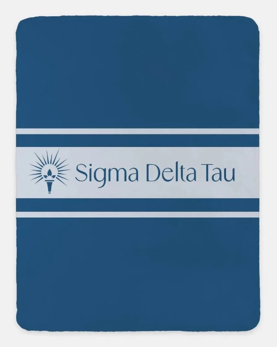 Sigma Delta Tau XL 60x80 Sherpa Throw Blanket - Traditional Old Blue