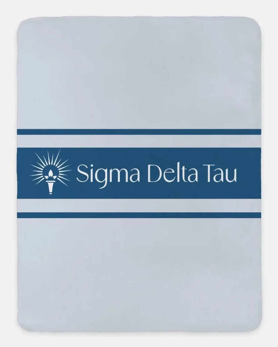 Sigma Delta Tau XL 60x80 Sherpa Throw Blanket - Traditional Powder Blue