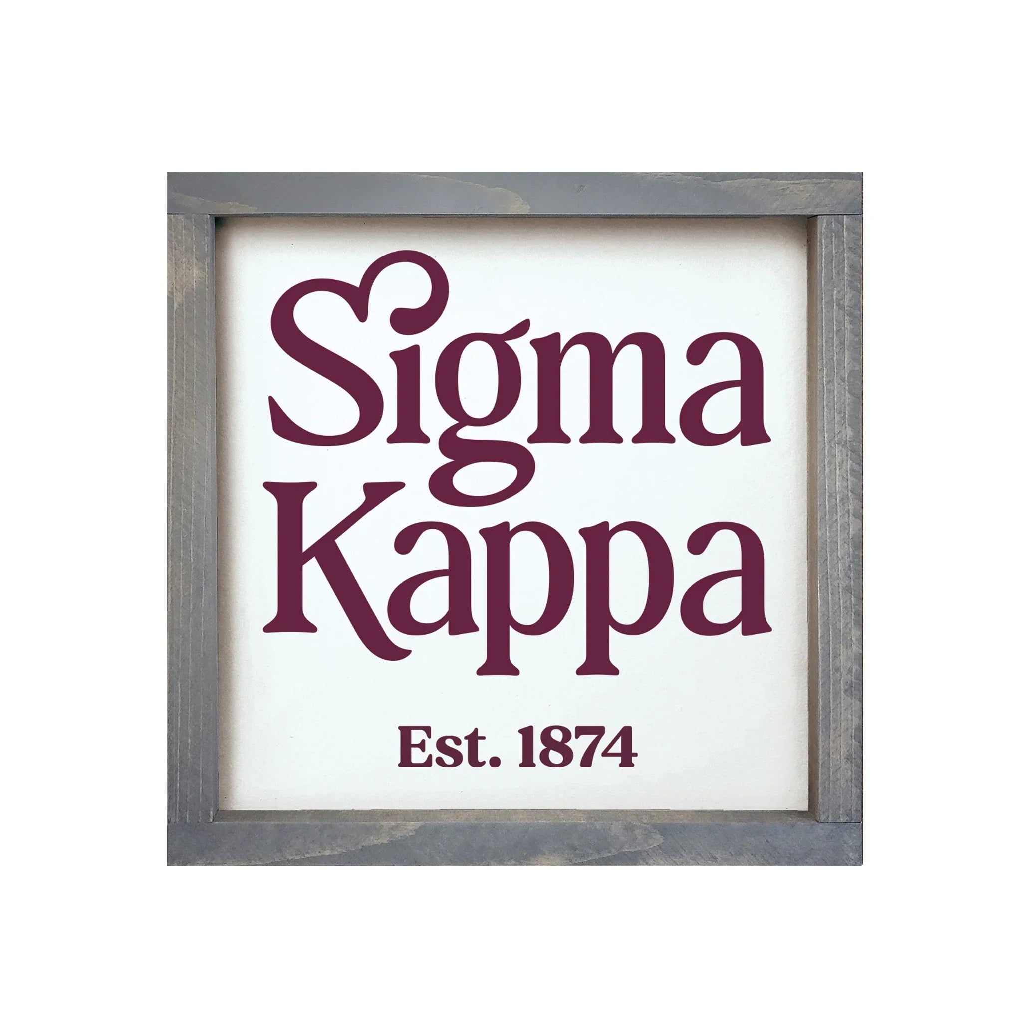 Sigma Kappa 12x12 Traditional Wood Framed Sign | Sig Kap Wall Art