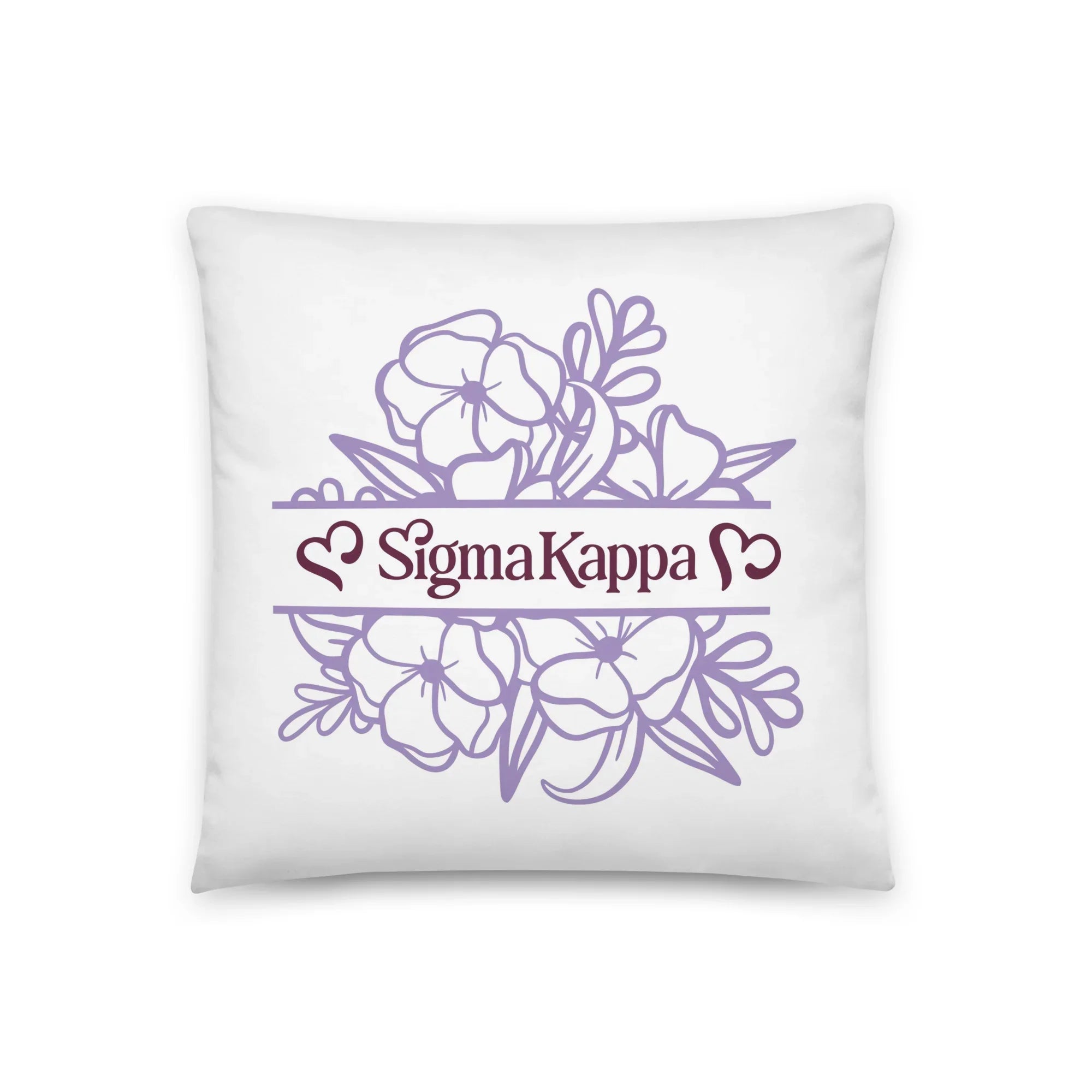 Sigma Kappa 18" Throw Pillow - Violet Monogram Frame