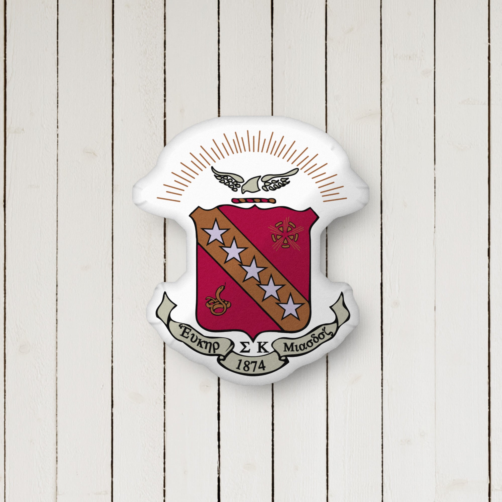 Sigma Kappa Crest Custom-Shape Throw Pillow.| Sig Kap Gifts