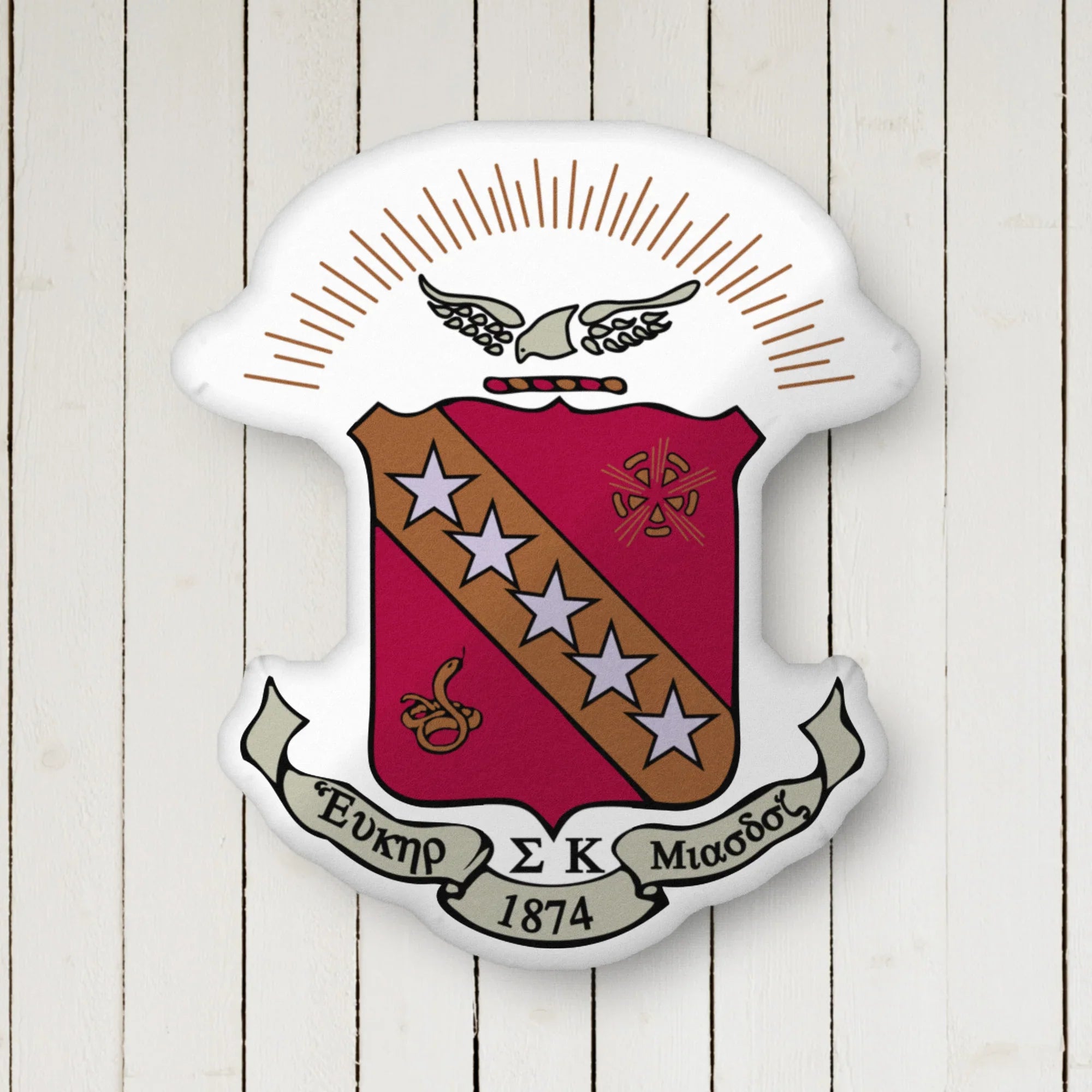 Sigma Kappa Crest Custom-Shape Throw Pillow.| Sig Kap Gifts